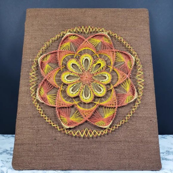 Mandala String Art Wall Decor Encased Vintage - Picture 4 of 16